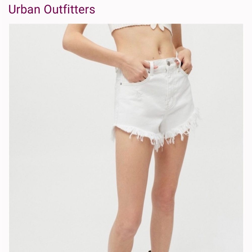 Urban Outfitters TOMGIRL BDG Button Fly Frayed Denim Shorts Size 25